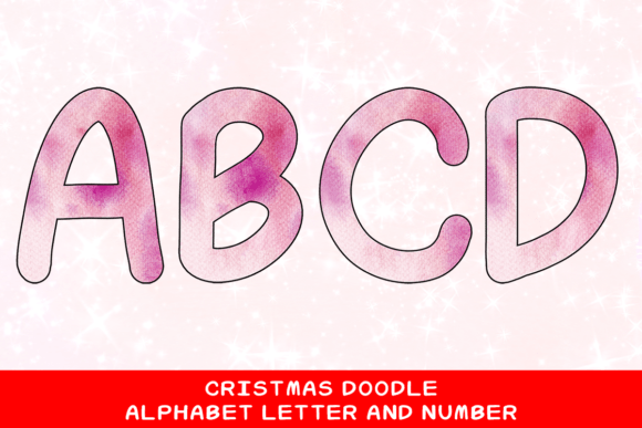Christmas Doodle Alphabet Letter 122: Elevate Your Holiday Designs with Hand-Drawn Charm