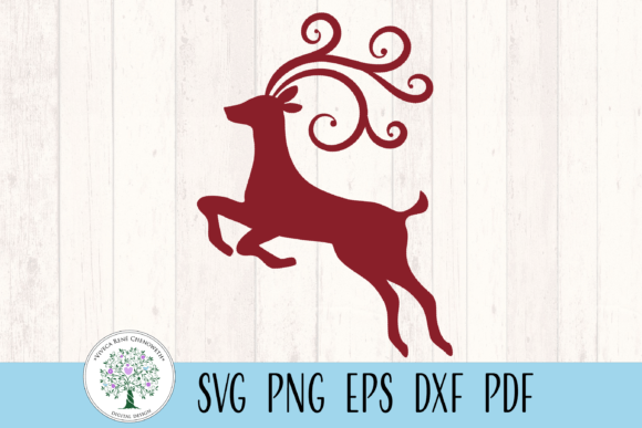 Elegant Christmas Reindeer Silhouette for Crafting