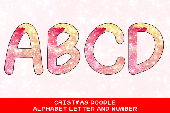 Elevating Festive Design Projects with Christmas Doodle Alphabet Letter 87