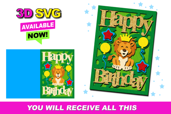 Elevating Personal Branding and Client Relations with the Happy Birthday Card Lion Design