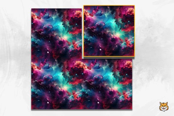 Galaxy with Stars Seamless Patterns: A Cosmic Design Asset