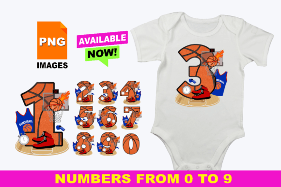 Strategic Visual Branding: Leveraging the Basketball Numbers 0-9 Clip Art Set PNG for Professional Projects
