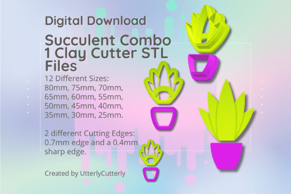 Unlock Creative Potential with the Clay Cutter STL File - Succulent Combo 1