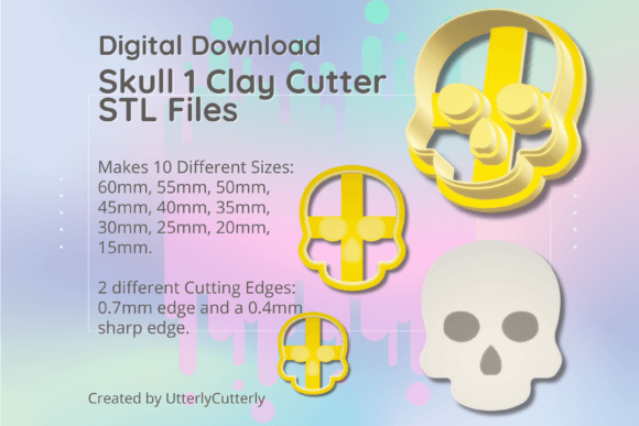 Unlock Creative Potential with the Clay Cutter STL File - Skull 1 for Jewelry and Baking
